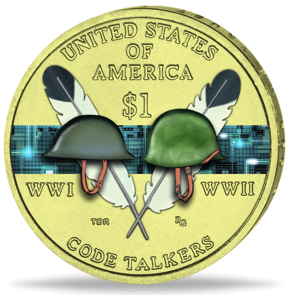 USA, 1 US-Dollar 2016, Sacagawea - Code Talkers - Münze Vorderseite