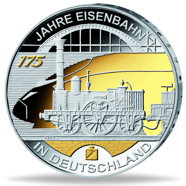 10 Euro Eisenbahn in Deutschlan - Vorderseite Münze