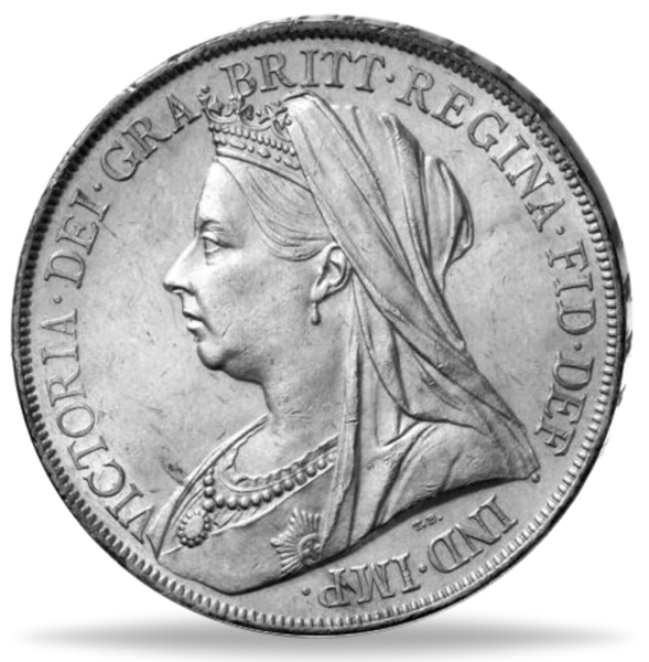 Großbritannien 1 Crown 1893-1900 Victoria Witwenschleier - Münze Vorderseite