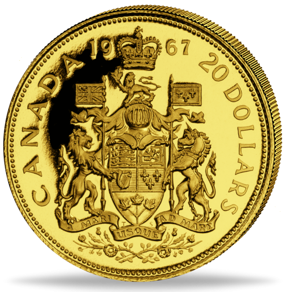 20 Dollar Gold 100 Jahre Canada - Münze Vorderseite