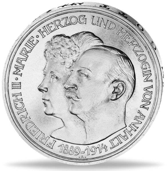 5 Mark Silberhochzeit Friedrich II. und Marie - Vorderseite Münze