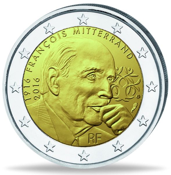 2 Euro Francois Mitterrand - Münze Vorderseite