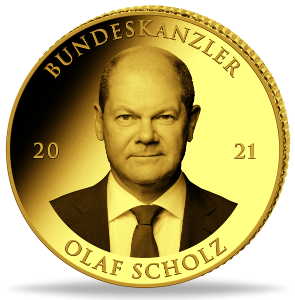 0,5 g Gold Olaf Scholz - Münze Vorderseite