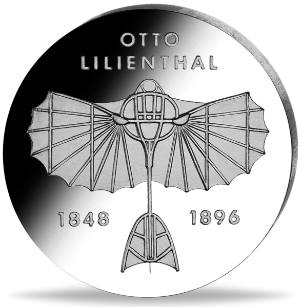 5 Mark der DDR Otto Lilienthal Alu-Abschlag - Vorderseite Münze