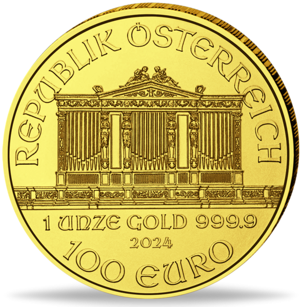 Österreich 100 Euro Philharmoniker 1 Unze Gold 2024 - Münze Vorderseite