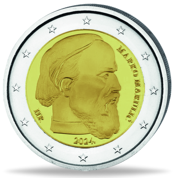 2 Euro Marko Manulic, Kroatien, 2024, bfr. in Coincard Vorderseite