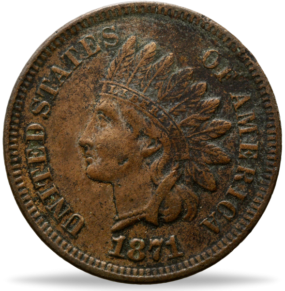 USA, Cent 1871, Indian Head Münze Vorderseite