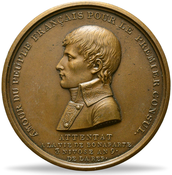 Frankreich, Bronzemedaille 1800, Kaiser Napoleon I. Bonaparte Münze Vorderseite