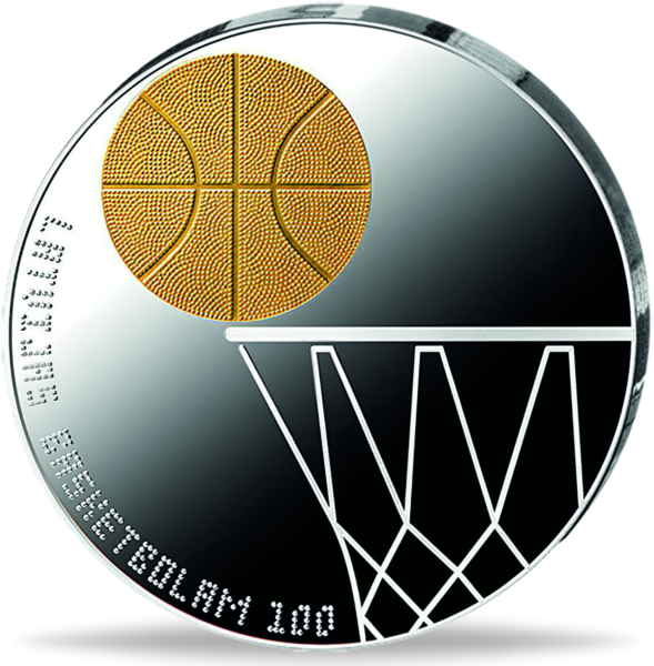 5 Euro 100 Jahre Basketball in Lettland - Münze Vorderseite