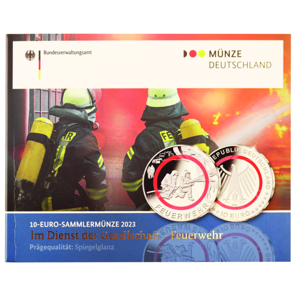 10 Euro Feuerwehr mit Polymerring - Sammelmappe