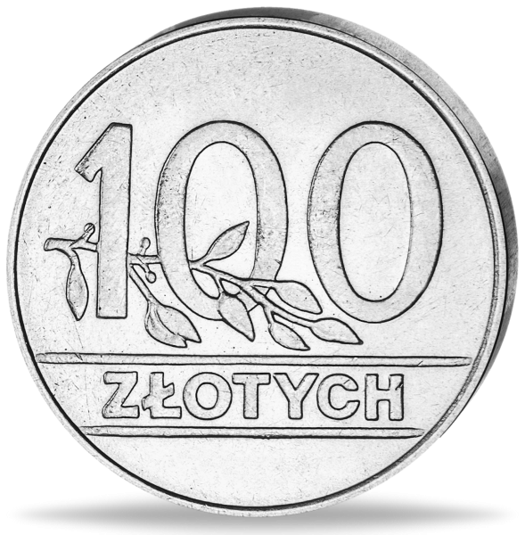 100 Zloty Republik Polen - Münze Vorderseite