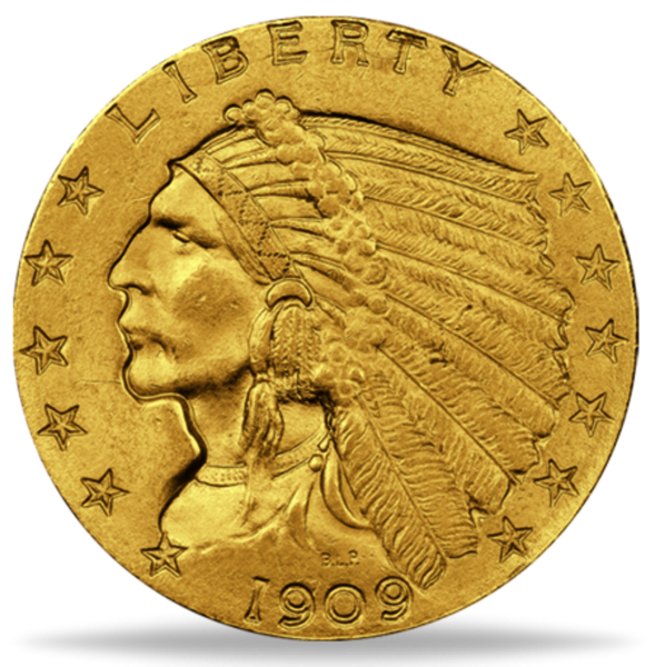 2,5 Dollar Indian-Chief 1909 - Vorderseite Münze