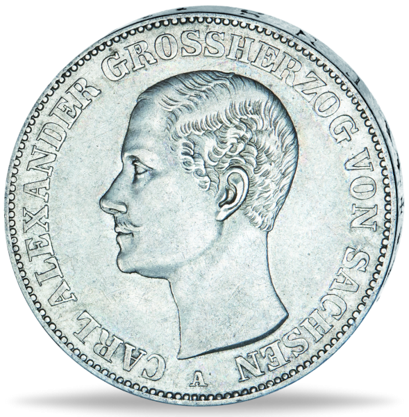 Vereinstaler Carl Alexander Thun 386 - Münze Vorderseite