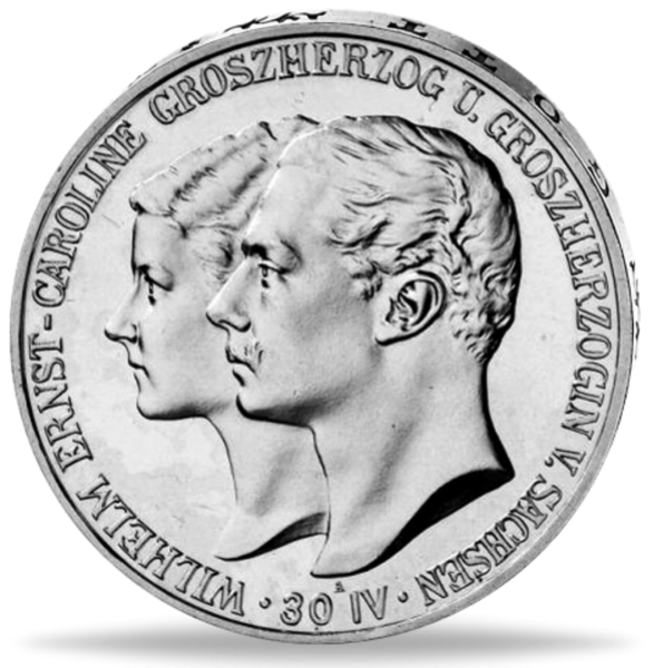 5 Mark 1903, Großherzog Wilhelm Ernst - Silber - Münze Vorderseite