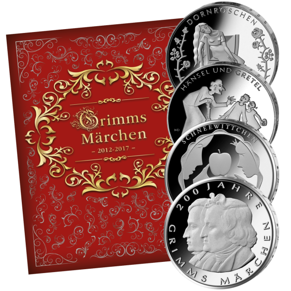 4 x 10 Euro Grimms Märchen - Satzbild mit Sammelalbum