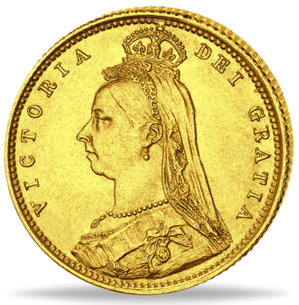 1/2 Sovereign Victoria mit Krone - Vorderseite Münze