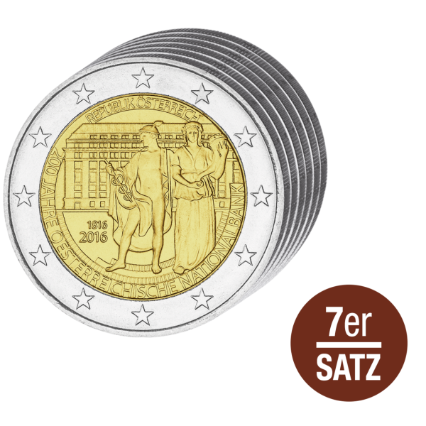 7x 2 Euro Österreich 2005 - 2022 - Satz