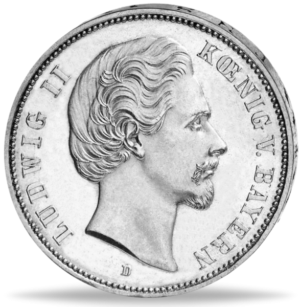 5 Mark Ludwig II. Bayern 1874 - Münze Vorderseite