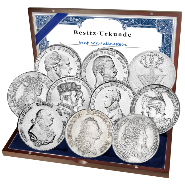 Komplett-Kollektion Dynastie Hohenzollern 10 Münzen 1651-1901 - Silber