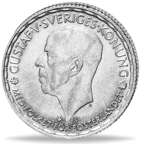 2 Schwedische Kronen Gustav V - Münze Vorderseite