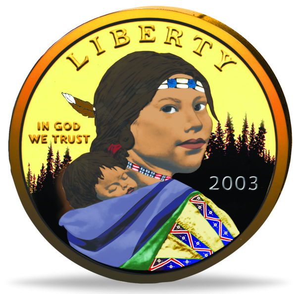 1 US-$ „Sacagawea - Iowa“ - Münze Vorderseite