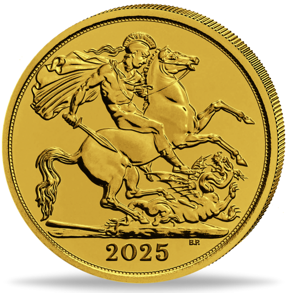 Großbritannien 1/2 Pfund Charles III. 2025 Gold - Münze Vorderseite