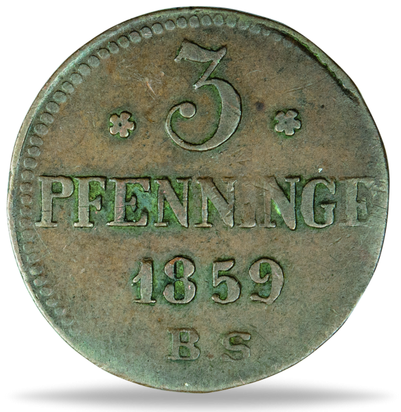 3 Pfennig Rostock - Vorderseite Münze