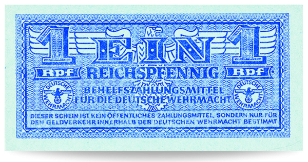 Drittes Reich, Wehrmacht, 1 Reichspfennig 1942 - Banknote Vorderseite