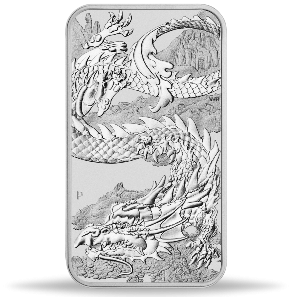 1 $ Rectangle Dragon 1 oz Ag - Münze Vorderseite