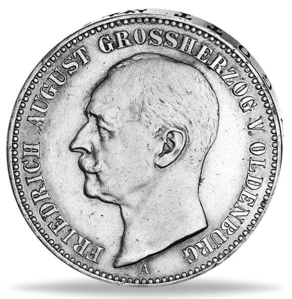 Oldenburg, 5 Mark „Friedrich August“ 1900 - Silber - Münze Vorderseite