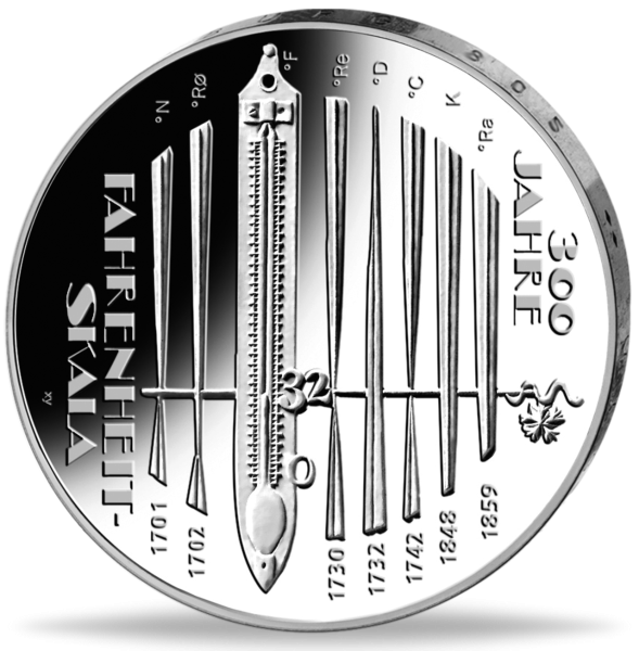 10 Euro Fahrenheit Skala - Münze Vorderseite