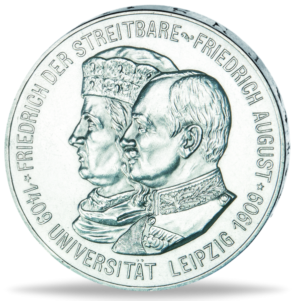 Königreich Sachsen, 5 Mark 1909 Vorderseite