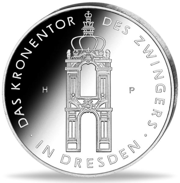 Gedenkprägung Kronentor Frauenkirche Dresden - Münze Vorderseite