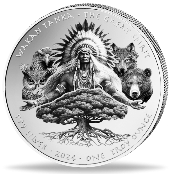 1 Dollar Wakan Tanka Spirit Silber - Münze Vorderseite