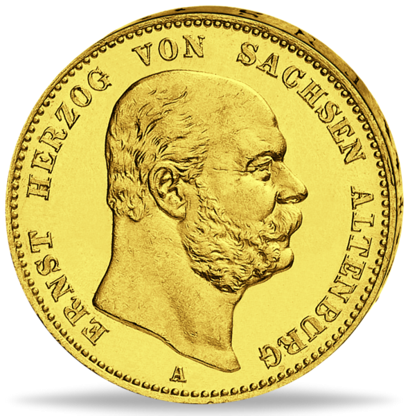 Sachsen-Altenburg 20 Mark „Herzog Ernst“ 1887 - Gold - Münze Vorderseite