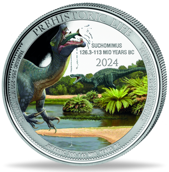 1 oz Suchomimus Farbe - Münze Vorderseite