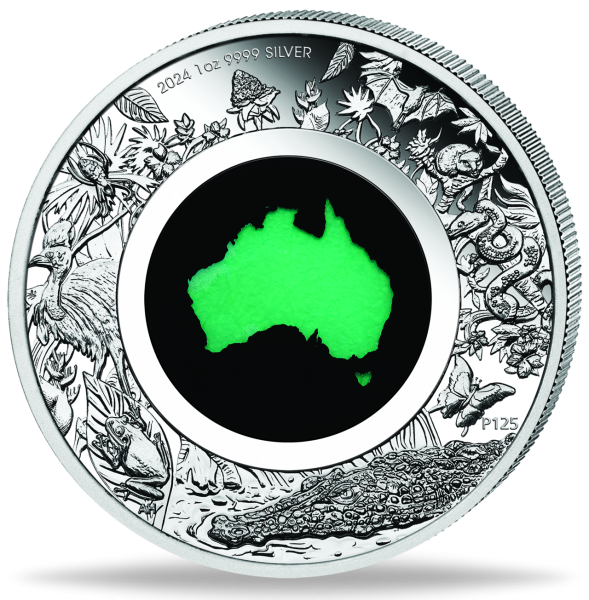 Australien, 1 Dollar Great Southern Land, mit Chrysopras Vorderseite