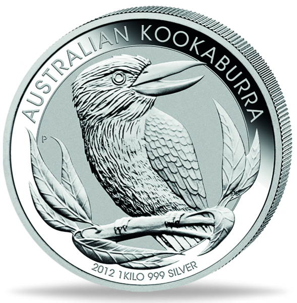 Australien, 30 Dollar Kookaburra 2012 1 kg Silber Münze Vorderseite