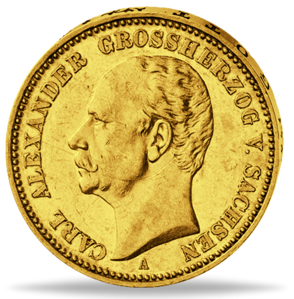 20 Mark Großherzog Carl Alexander - 1896 A - Gold - Münze Vorderseite