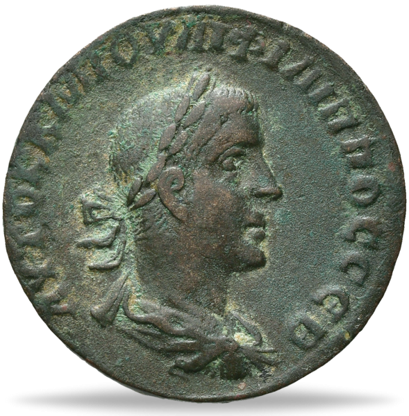 Römisches Reich, AE 28 247-249, Kaiser Philipp II. Münze Vorderseite