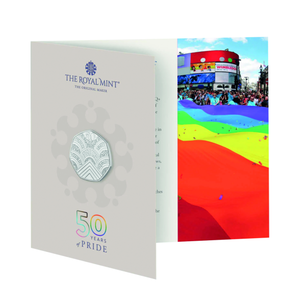 50 Pence 50 Years of Pride - Vorderseite Sammelmappe