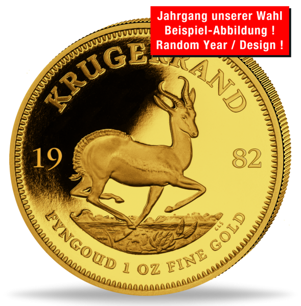 Krügerrand 1 Unze Gold (Jahrgang unserer Wahl) / PP - Münze Vorderseite