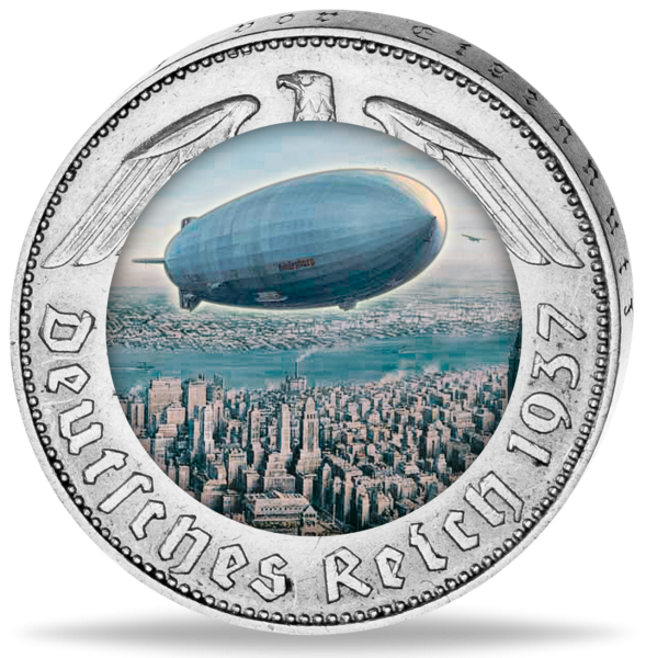 2 Reichsmark Hindenburg befärbt - Münze Vordeseite