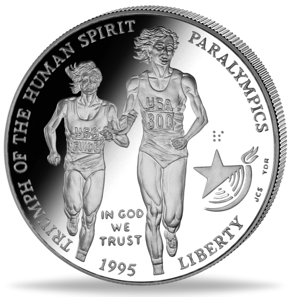 USA, 1 Dollar Paralympics in Atlanta, 1995 - Silber - Münze Vorderseite