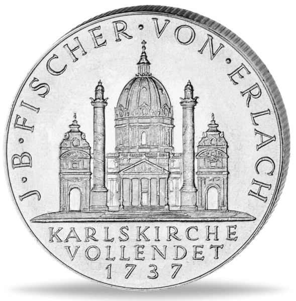 2 Österreichische Schilling Karlskirche - Münze Vorderseite