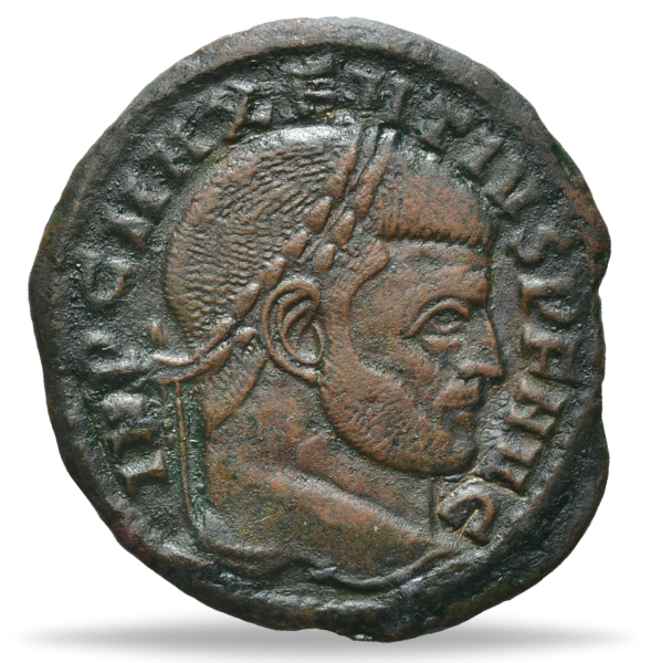 Römisches Reich, Follis 306-312, Kaiser Maxentius Münze Vorderseite