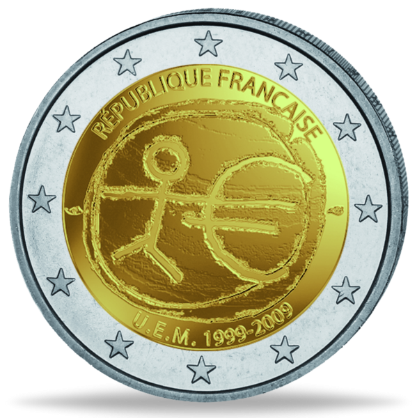 2 Euro 10 Jahre Euro Frankreich - Münze Vorderseite