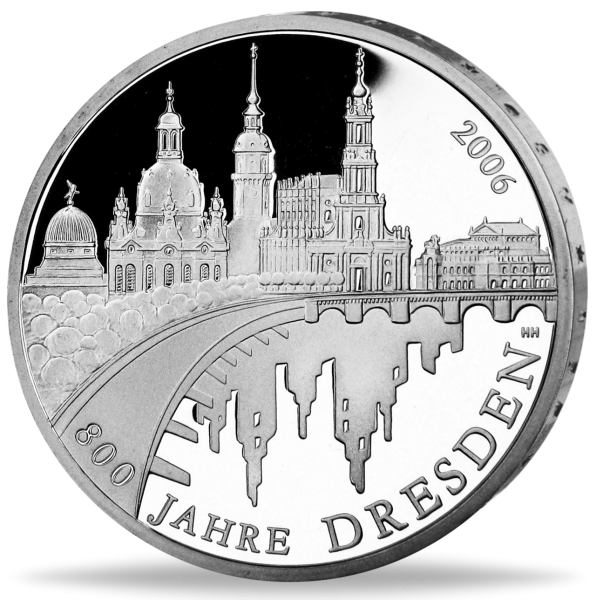 10 Euro 800 Jahre Dresden - Vorderseite Münze