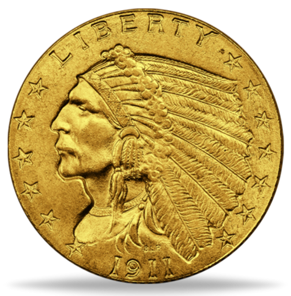 2,5 Dollar Indian-Chief 1911 - Vorderseite Münze