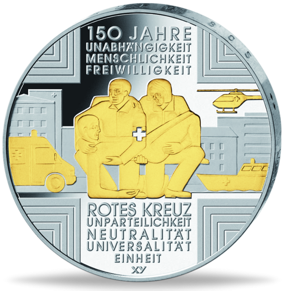 10 Euro 150 Jahre Rotes Kreuz - Vorderseite Münze